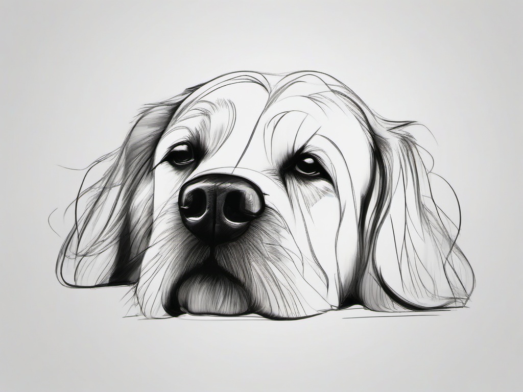 simple drawing of a dog  minimal rough sketch scribbles,doodles,black and white