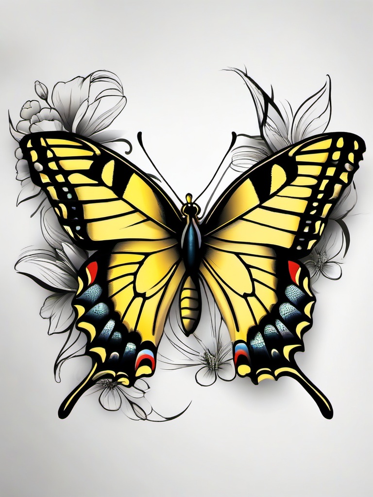 yellow swallowtail butterfly tattoo  