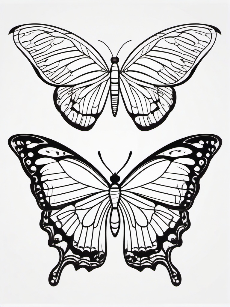 Butterfly Coloring Pages - Beautiful Wings in Vibrant Colors  minimal black outline printable sheet, coloring page