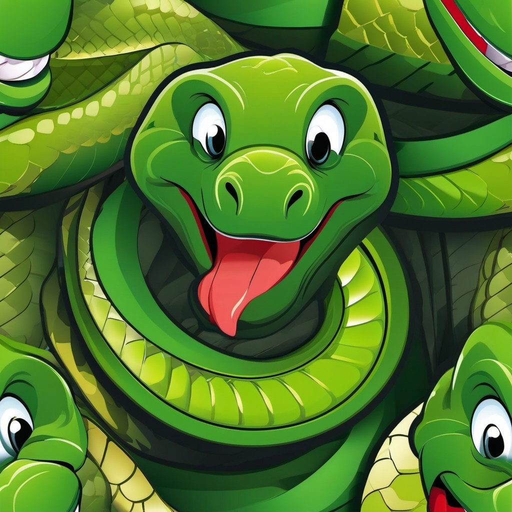 Snake clipart - cartoon snake with a friendly smile  