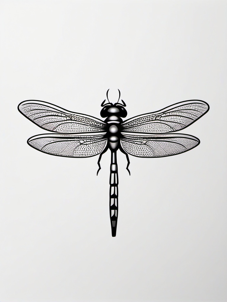 Simple Small Dragonfly Tattoo - Small-sized and simple tattoo featuring a dragonfly design.  simple color tattoo,minimalist,white background