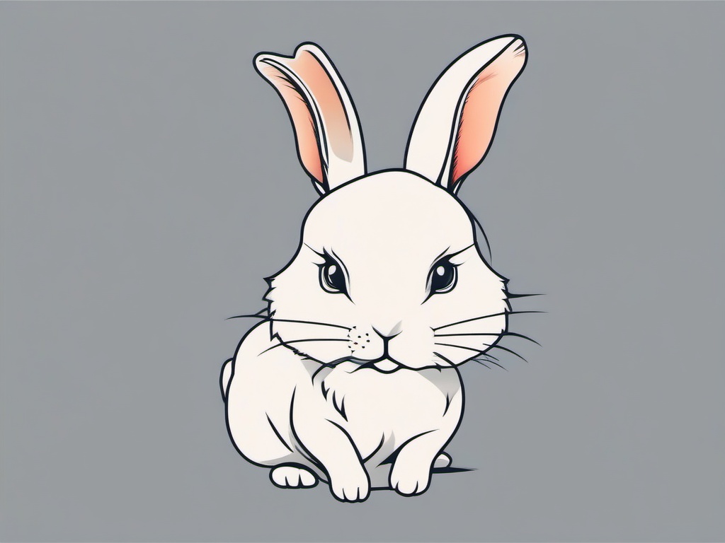 rabbit tattoo  minimalist color tattoo, vector