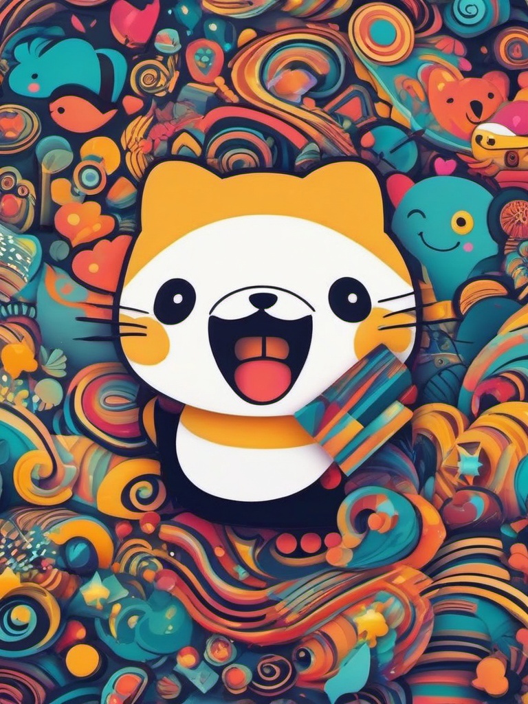 Cute Wallpapers for Computer - Cartoon Characters Having Fun wallpaper, abstract art style, patterns, intricate