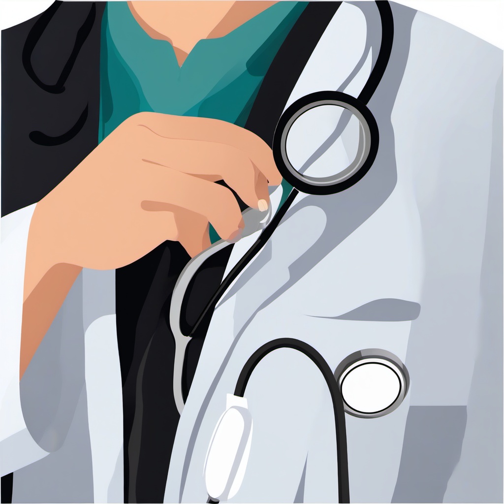 Stethoscope clipart - stethoscope draped over a doctor's coat  