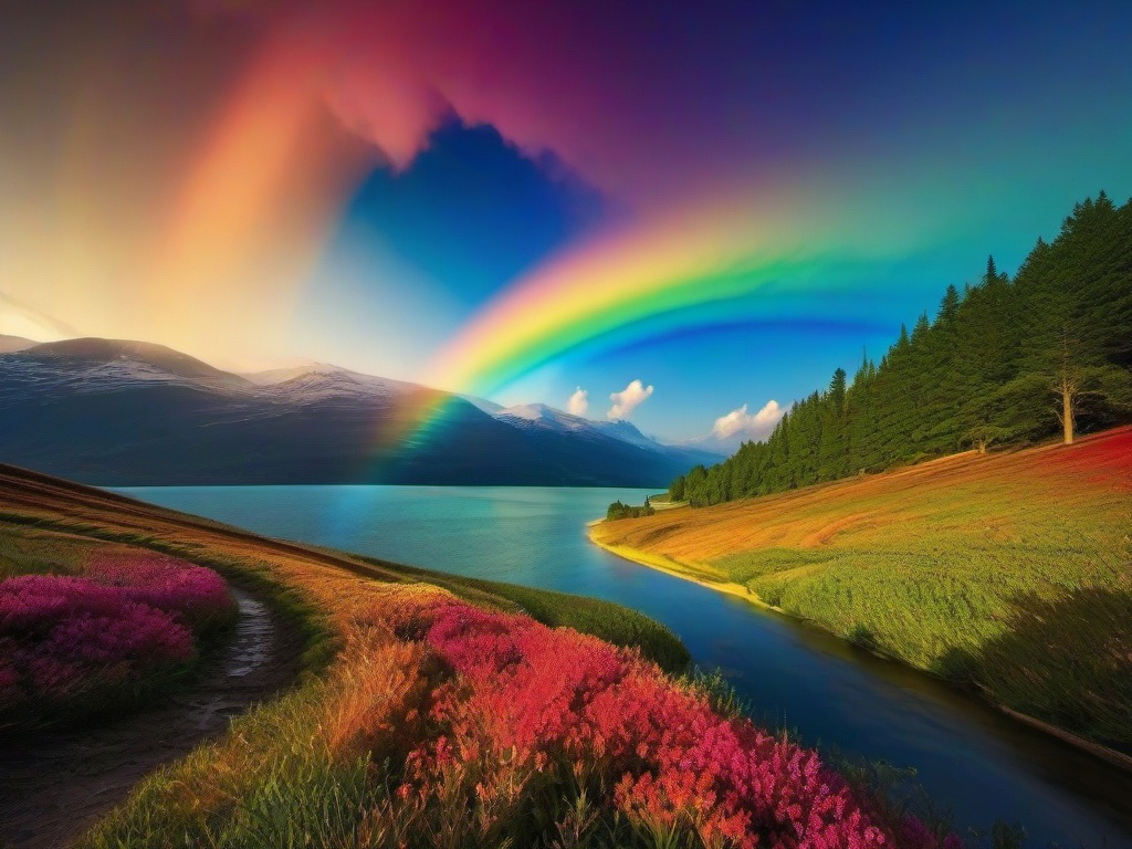 Rainbow Scenery Wallpaper  