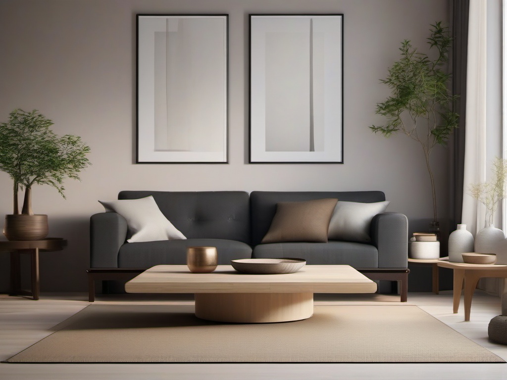 Zen living room promotes tranquility with low furniture, soft colors, and minimal decor, providing a peaceful environment for relaxation and mindfulness.  