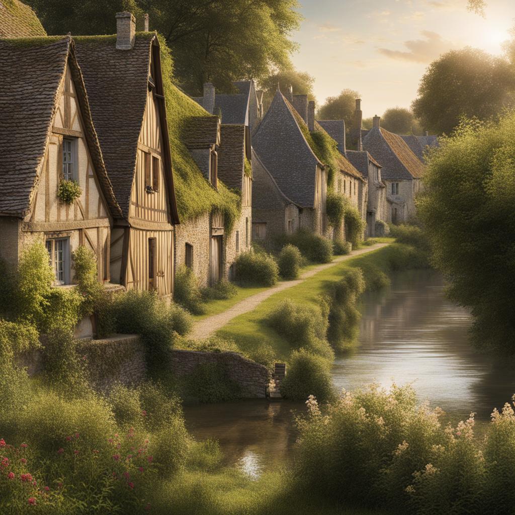 forgotten villages of normandy - create an artwork that highlights the forgotten villages of normandy, with their historic charm and tranquil countryside. 