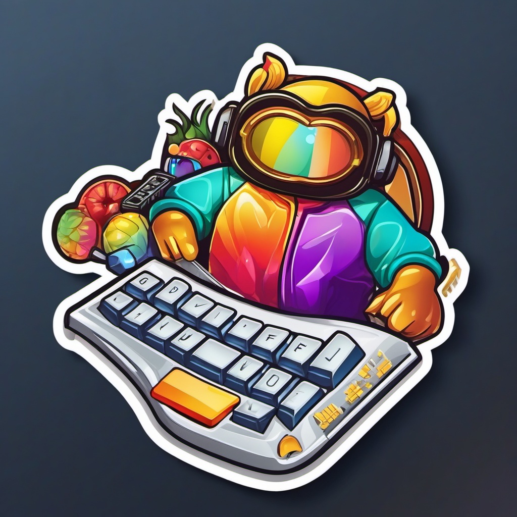 Coding Genius sticker- Keyboard Coding Mastery, , color sticker vector art