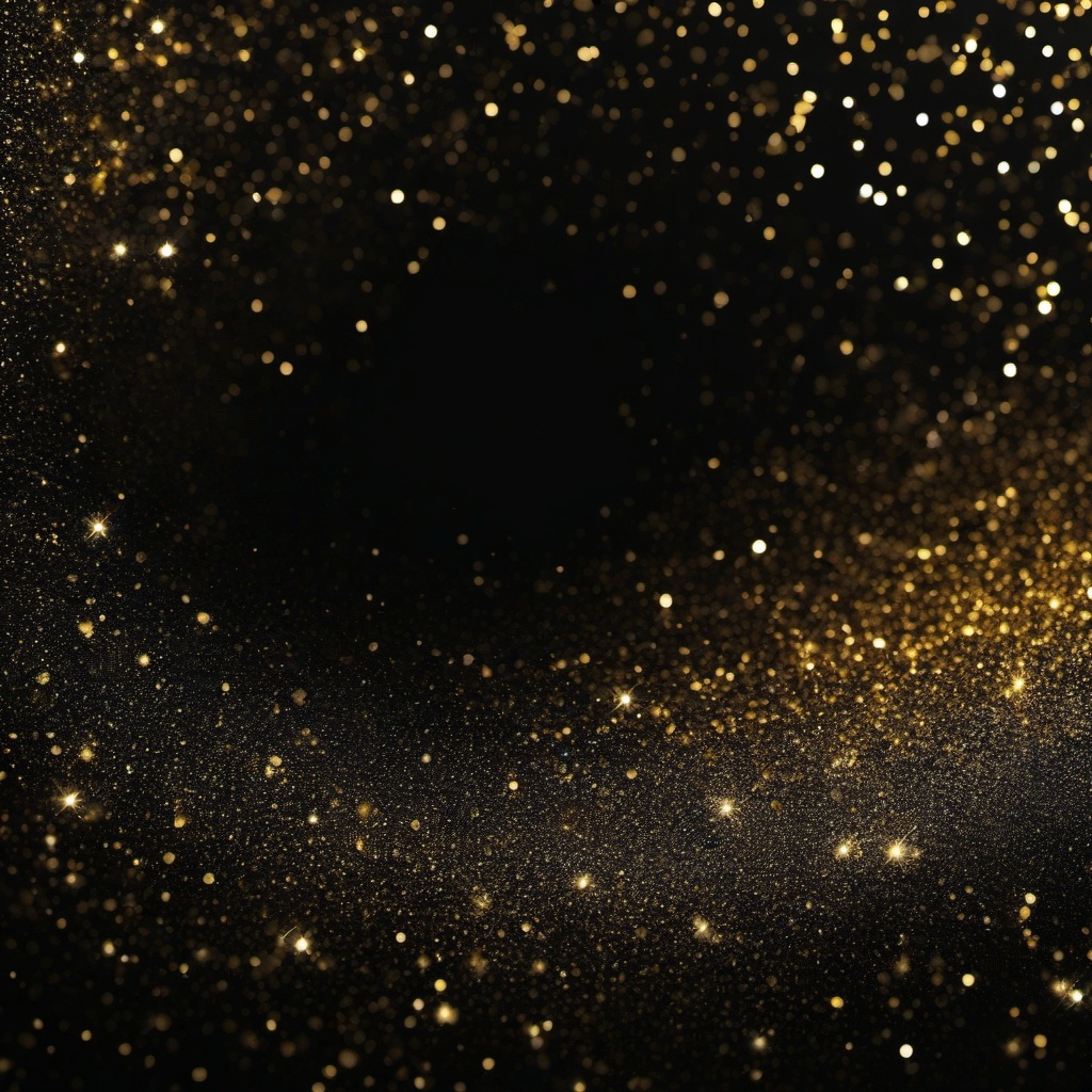 Glitter background - gold glitter on black background  