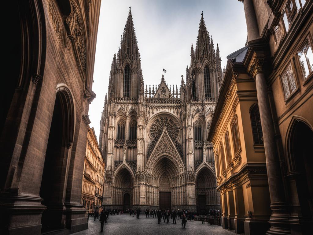 gothic cathedrals, with soaring spires, inspire awe across europe's historic cities. 