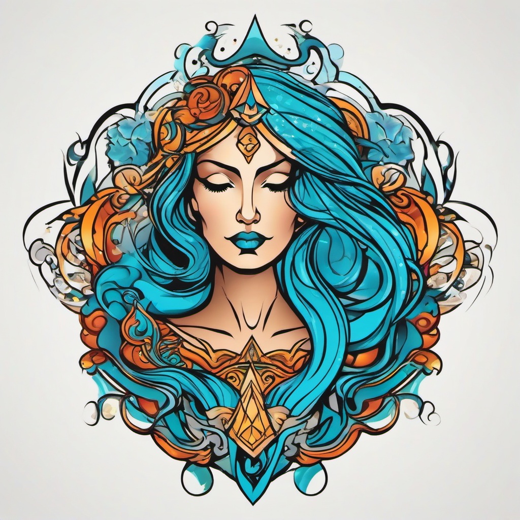 aquarius elements tattoo  simple vector color tattoo