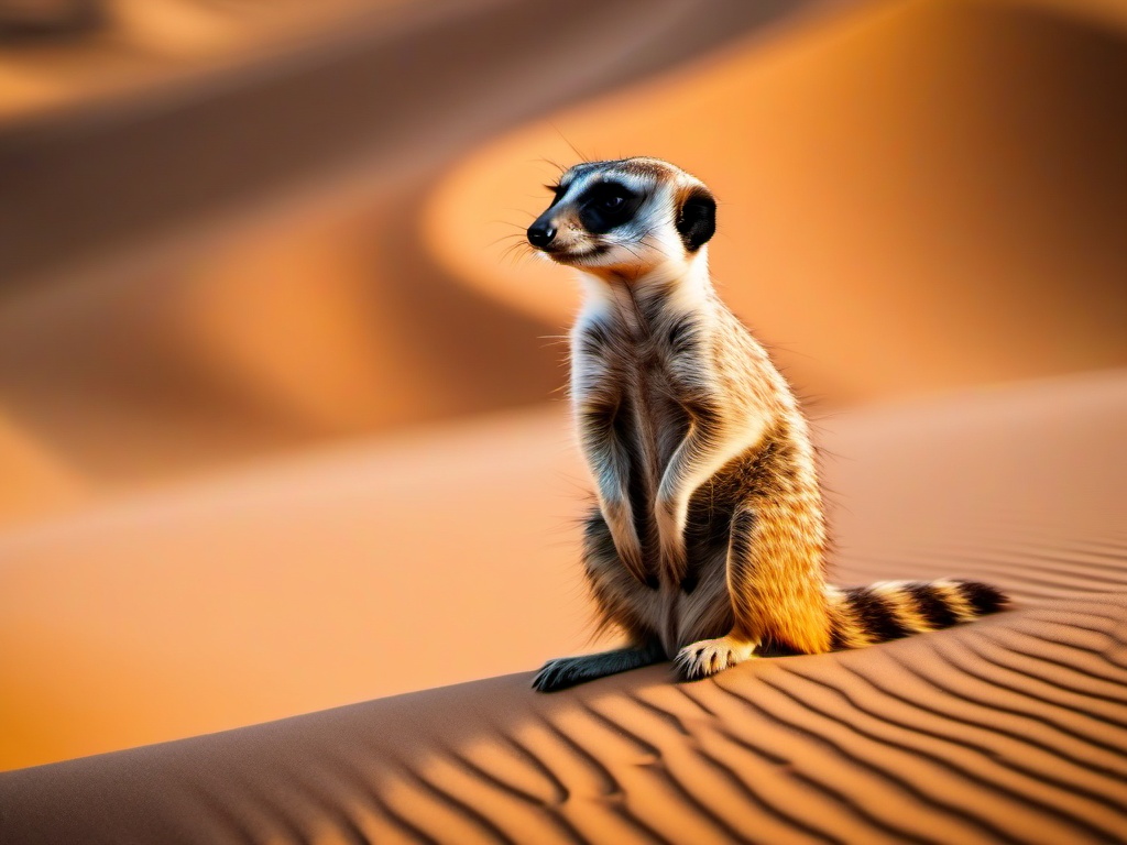 Cute Meerkat on a Desert Dune 8k, cinematic, vivid colors