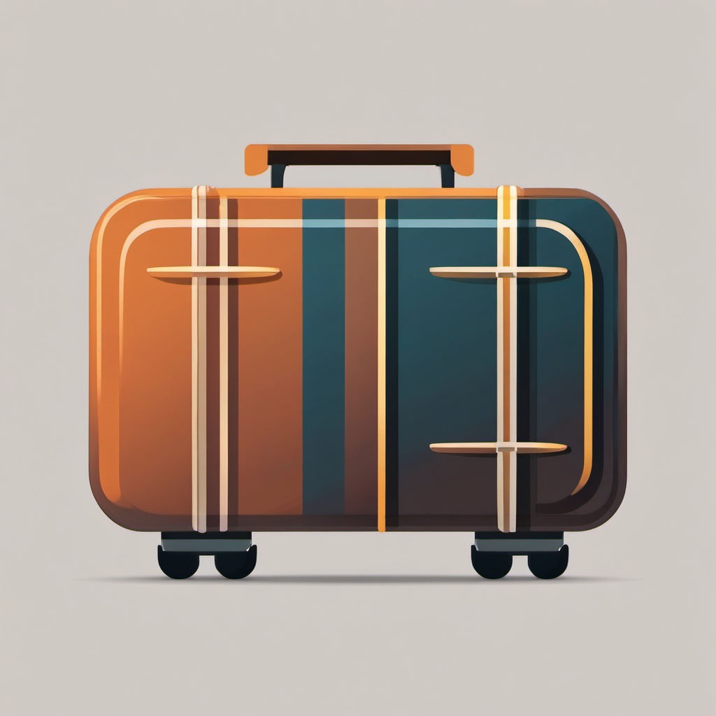 Suitcase Icon - Suitcase icon for travel and luggage,  color vector clipart, minimal style