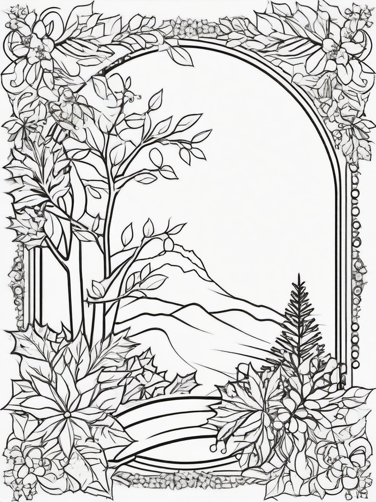 Christmas Card Making Coloring Pages - Creating Festive Greetings to Share  minimal black outline printable sheet, coloring page