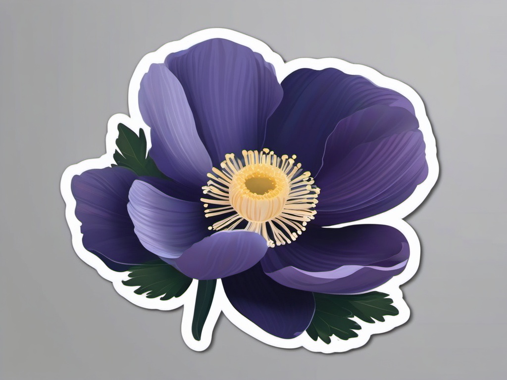 Anemone Sticker - Delight in the delicate and windflower-like beauty of anemones with this elegant sticker, , sticker vector art, minimalist design