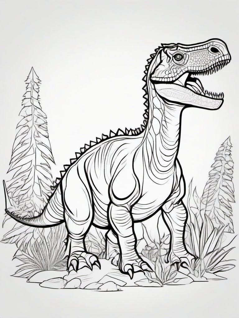 Einiosaurus Coloring Pages - Curved Horned Dinosaur  black outline printable coloring page