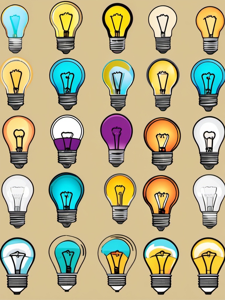 Light bulb clipart - Light bulb for ideas and creativity,  color clipart, vector art