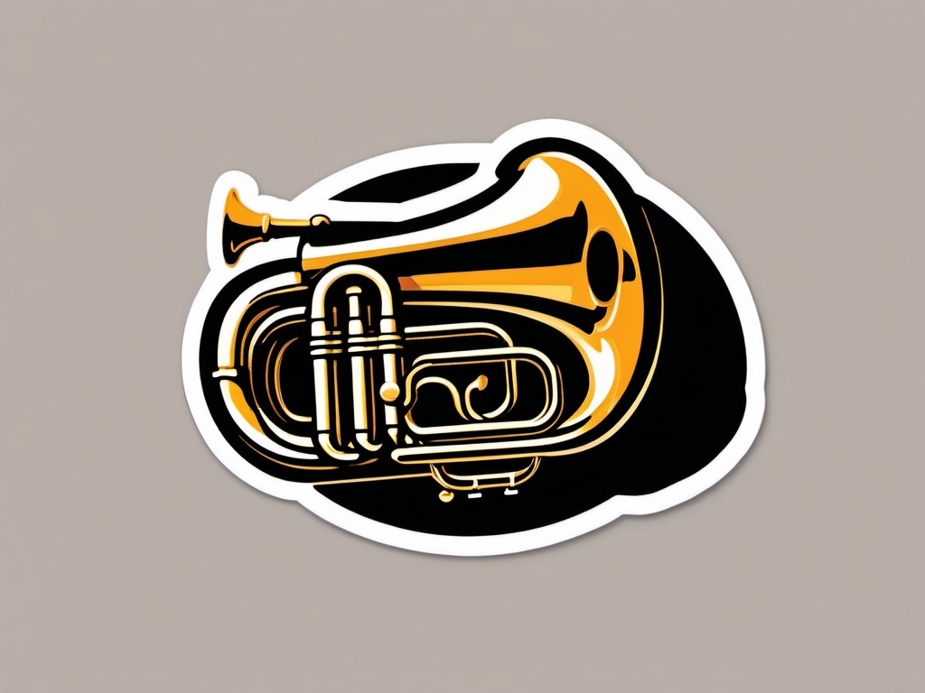 Euphonium Sticker - Contributing warm and mellow tones with the euphonium, , sticker vector art, minimalist design