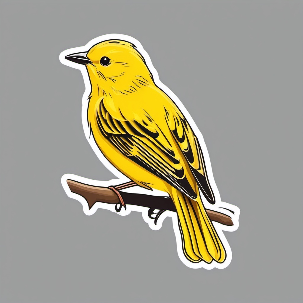 Yellow Warbler Sticker - A yellow warbler with bright yellow plumage, ,vector color sticker art,minimal