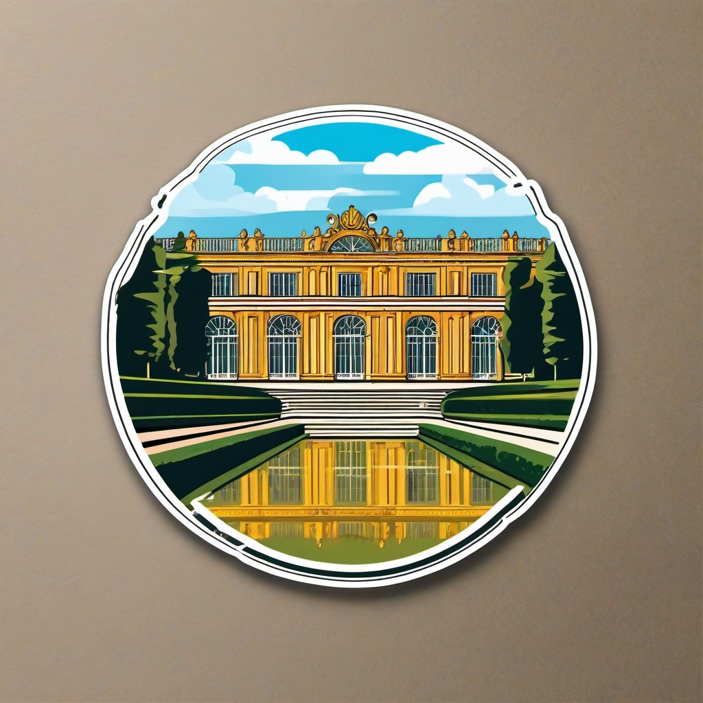 Versailles Gardens sticker- Lavish gardens of the Palace of Versailles near Paris, , sticker vector art, minimalist design