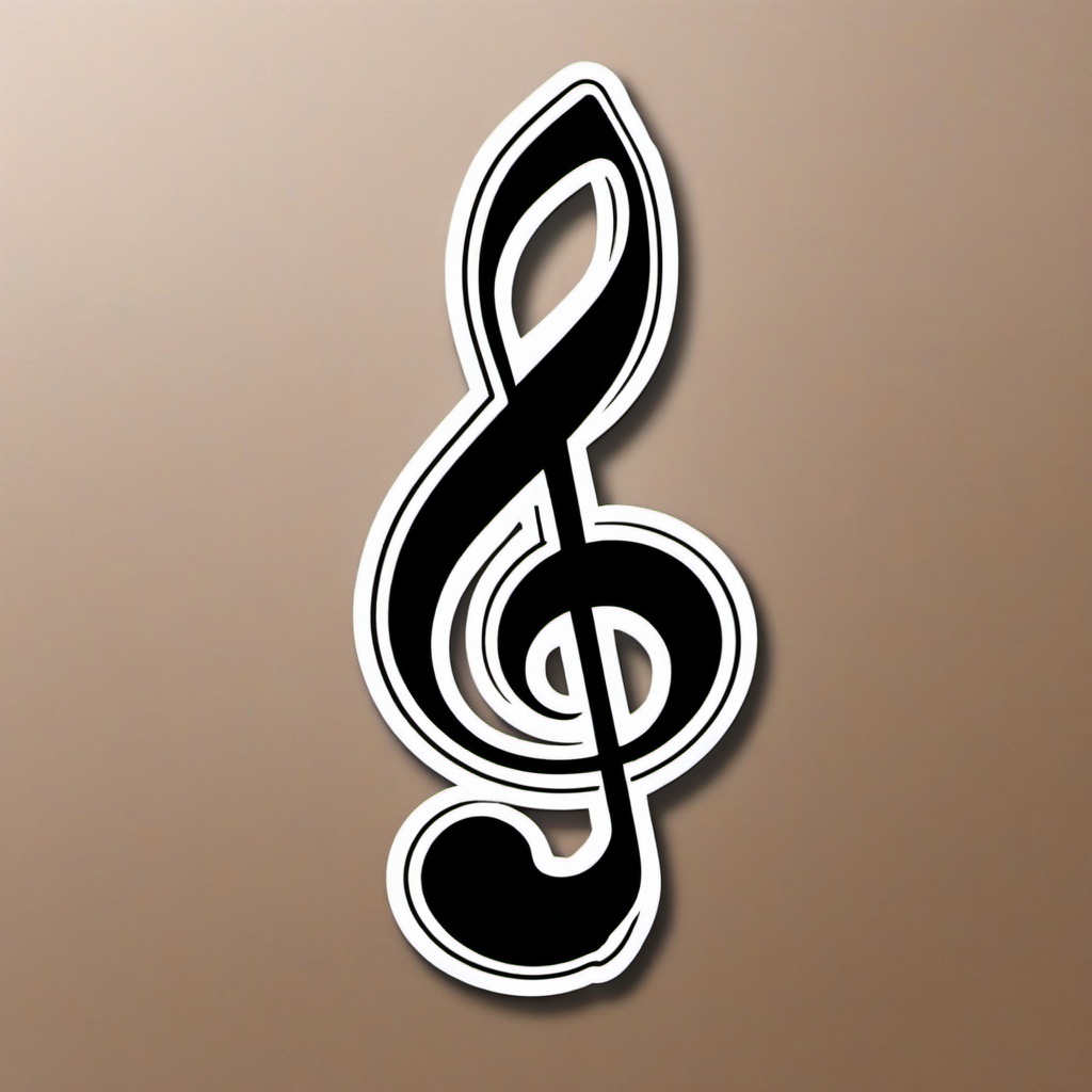 Music Clef Sticker - Musical clef symbol, ,vector color sticker art,minimal