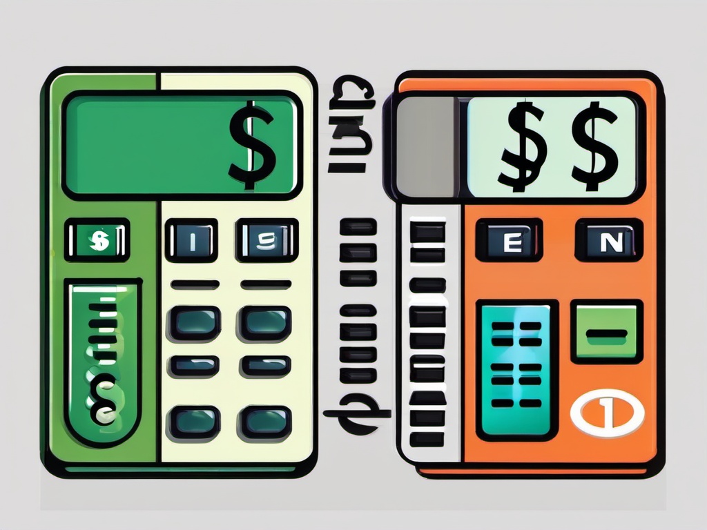 Calculator and dollar sign icon - Calculator and dollar sign icon for finance,  color clipart, vector art