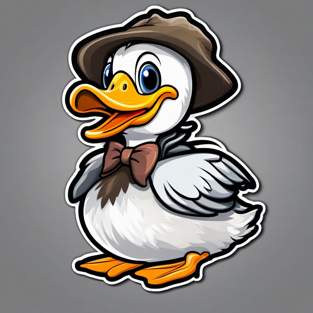 Duck cartoon - waddling, quacking waterfowl  cartoon sticker style