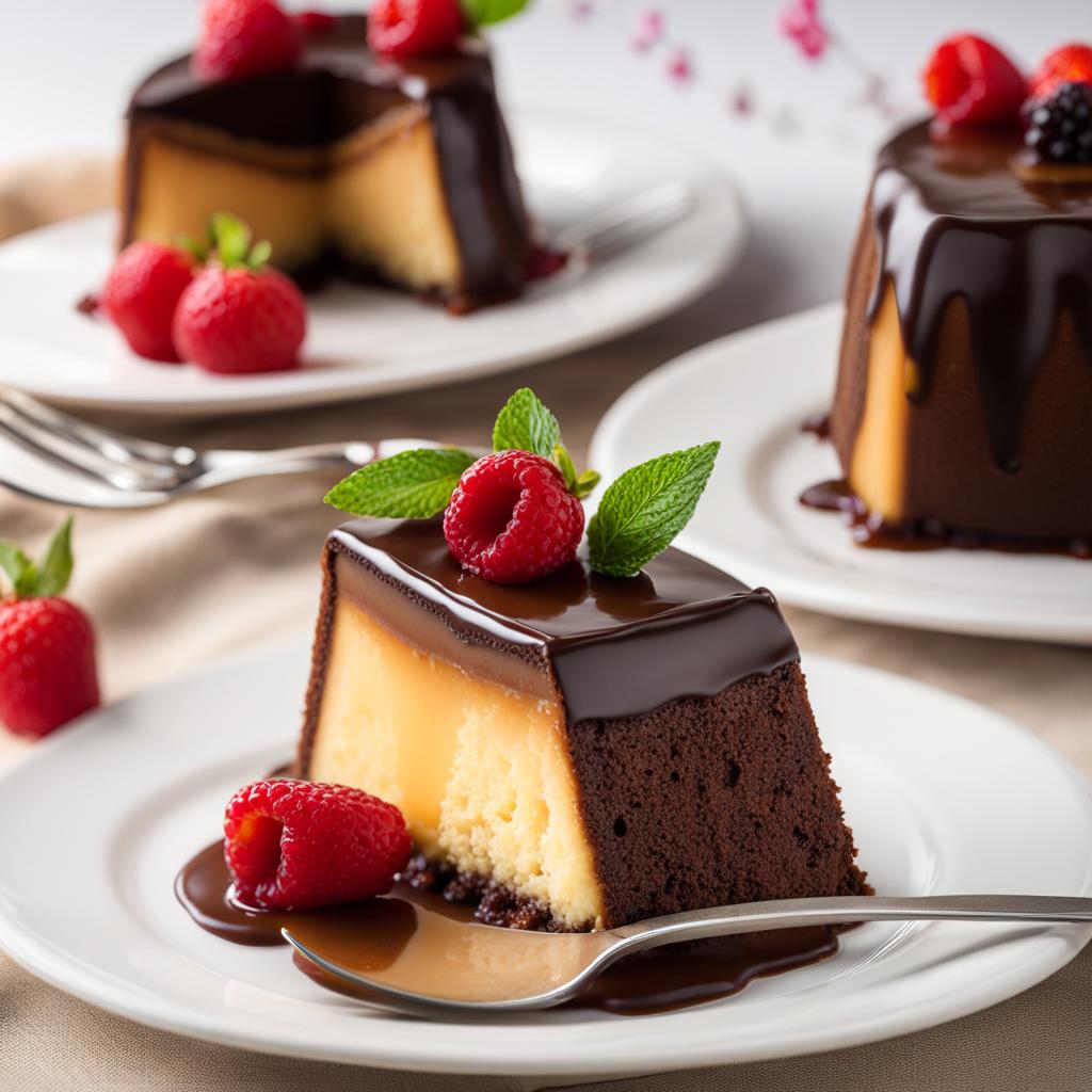 chocoflan at a festive celebration - tasting decadent chocoflan, a combination of chocolate cake and flan, at a joyful celebration. 