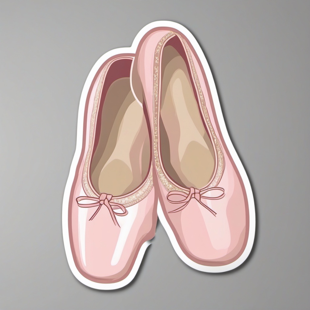 Ballet Pointe Shoes Sticker - Elegance in motion, ,vector color sticker art,minimal