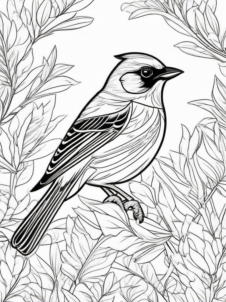 Jay Coloring Pages - Noisy Bold Songbird  minimal black outline printable sheet, coloring page