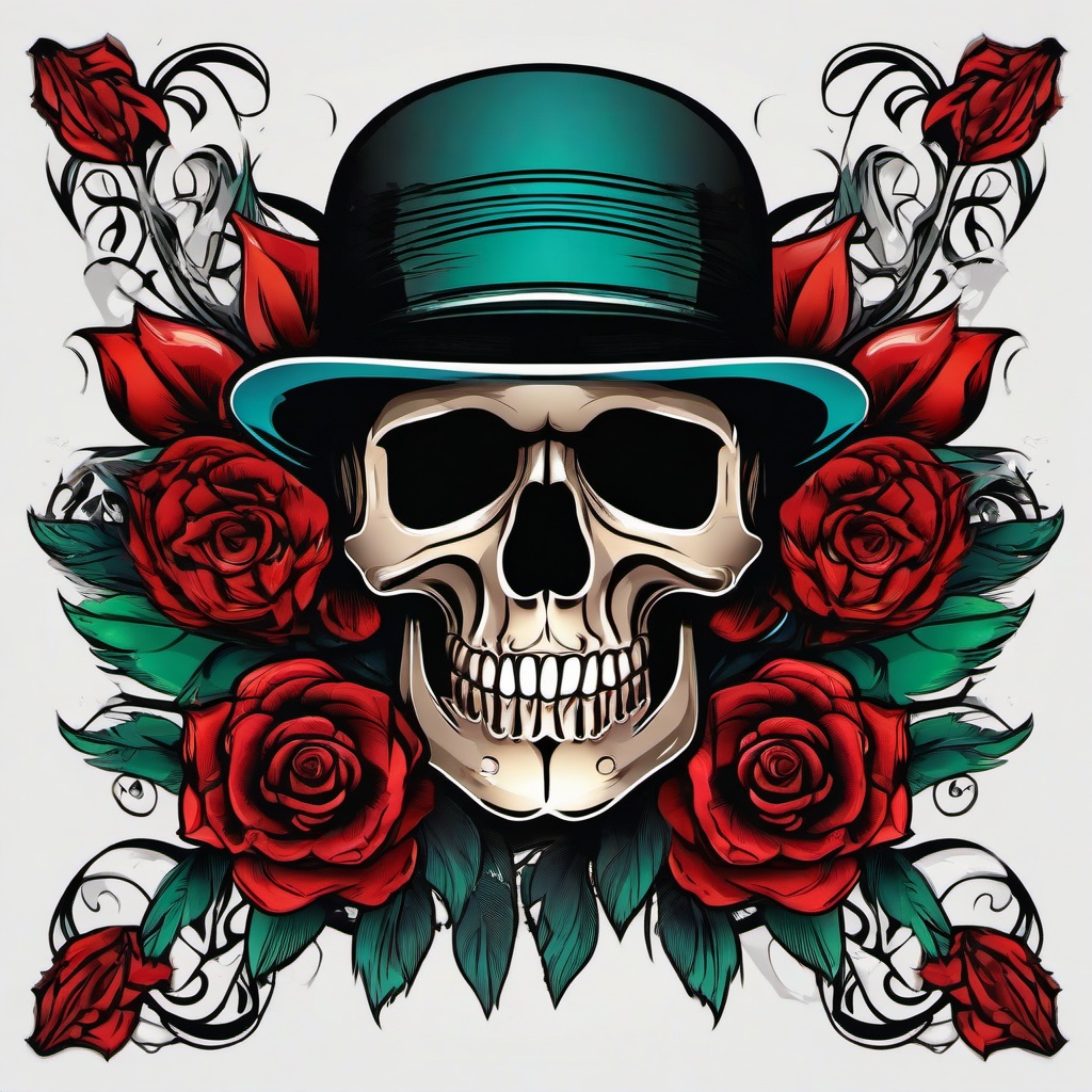 skull chicano tattoo  simple vector color tattoo