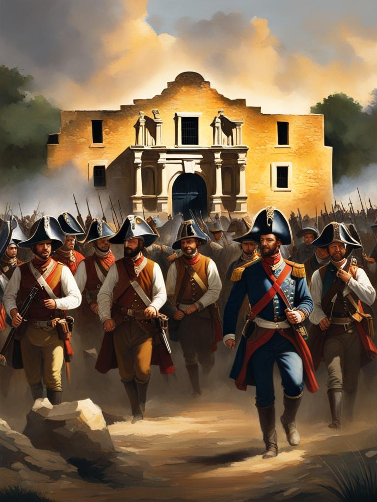 alamo in historical battle - depict the iconic battle of the alamo, a pivotal moment in texan history. 