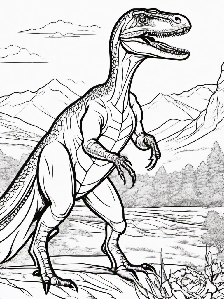 Eoraptor Coloring Pages - One of the First Dinosaurs  black outline printable coloring page