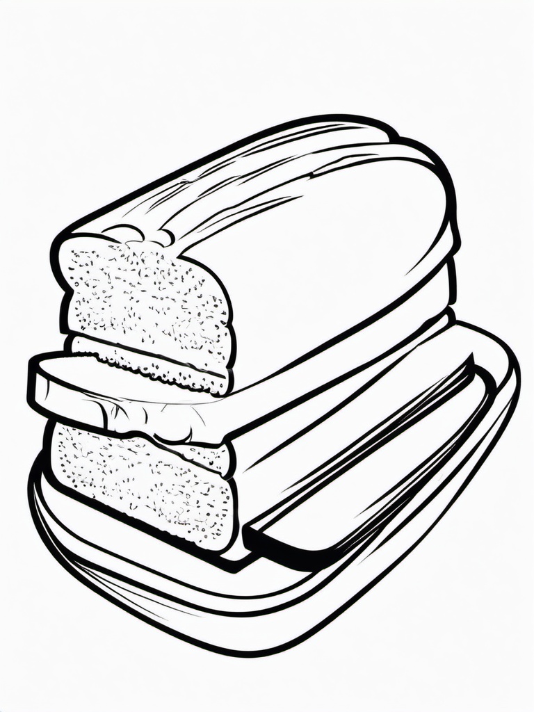 Food Coloring Pages - Sliced loaf of bread with butter on the side  simple coloring pages