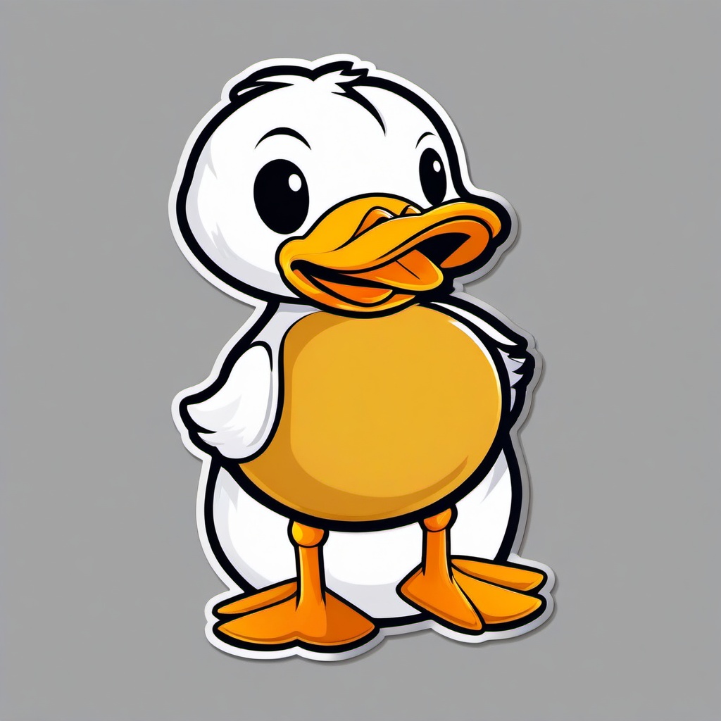 Duck cartoon - waddling waterfowl with a quack  cartoon sticker style