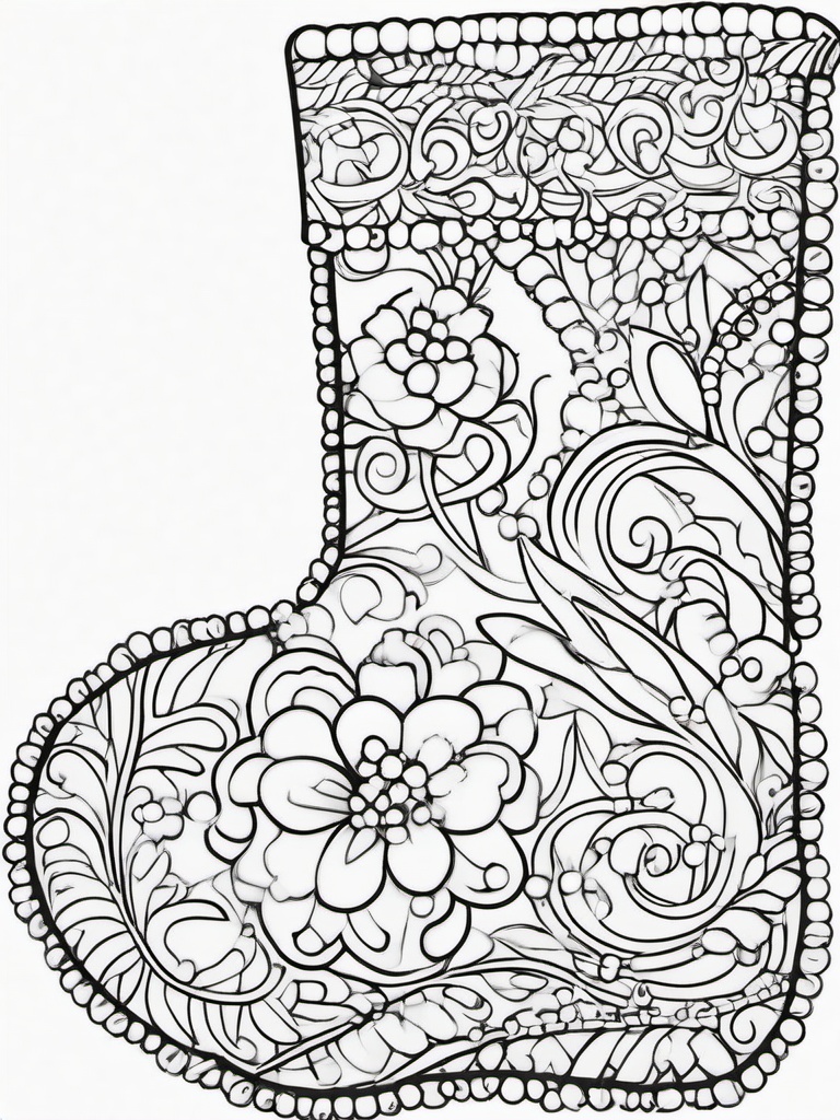 Stocking Color Sheet  outling,coloring pages,black and whit