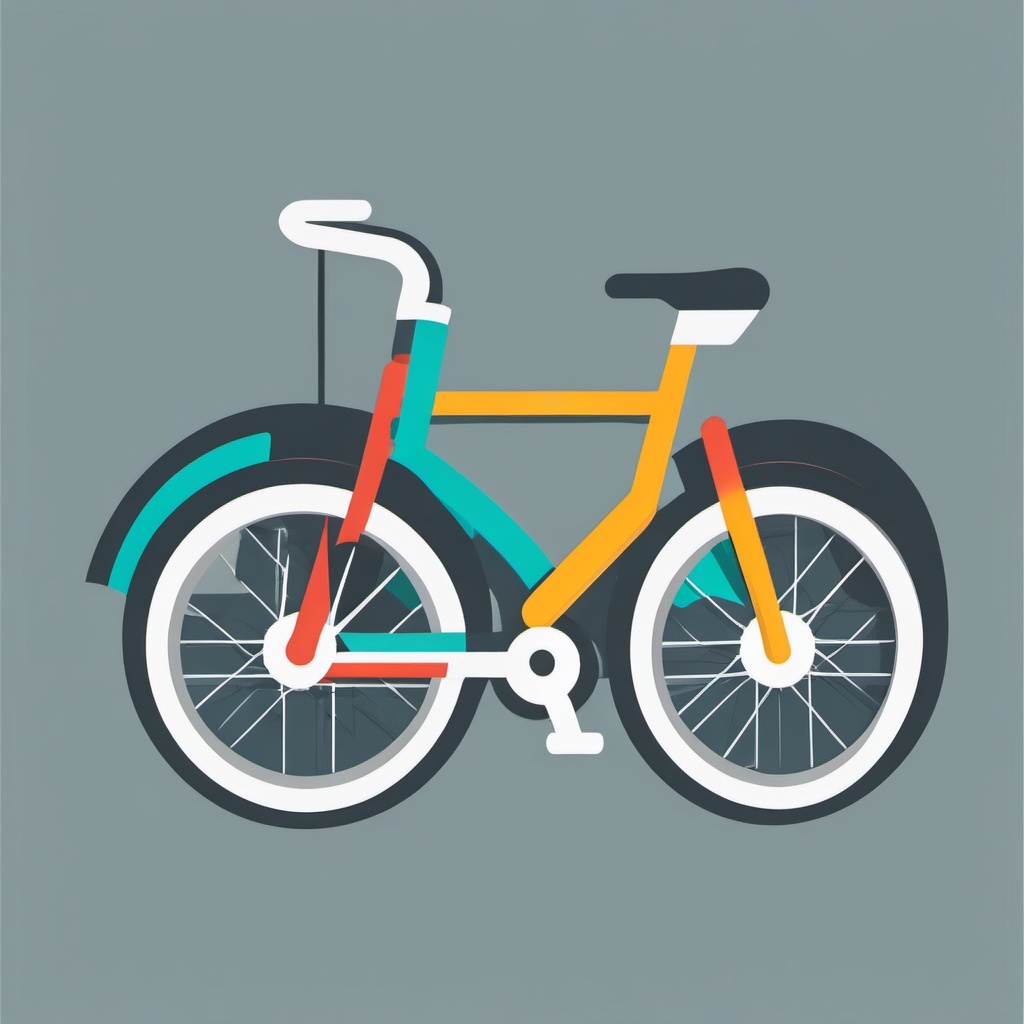 Bicycle Icon - Bicycle icon for cycling and transportation,  color vector clipart, minimal style