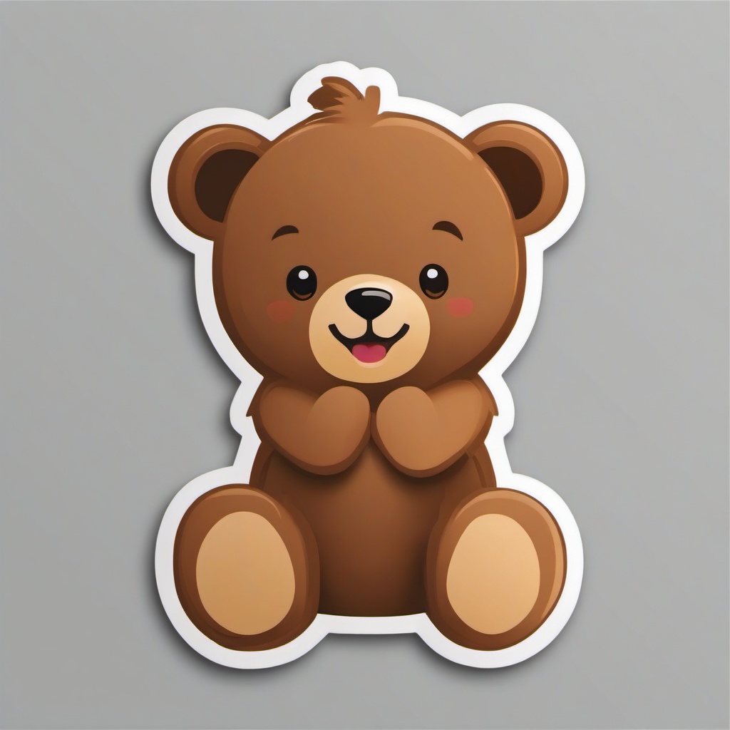 Teddy Bear Emoji Sticker - Cuddly comfort, , sticker vector art, minimalist design