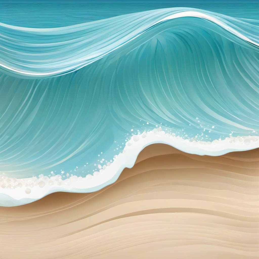 Wave clipart - gentle waves lapping at the beach  