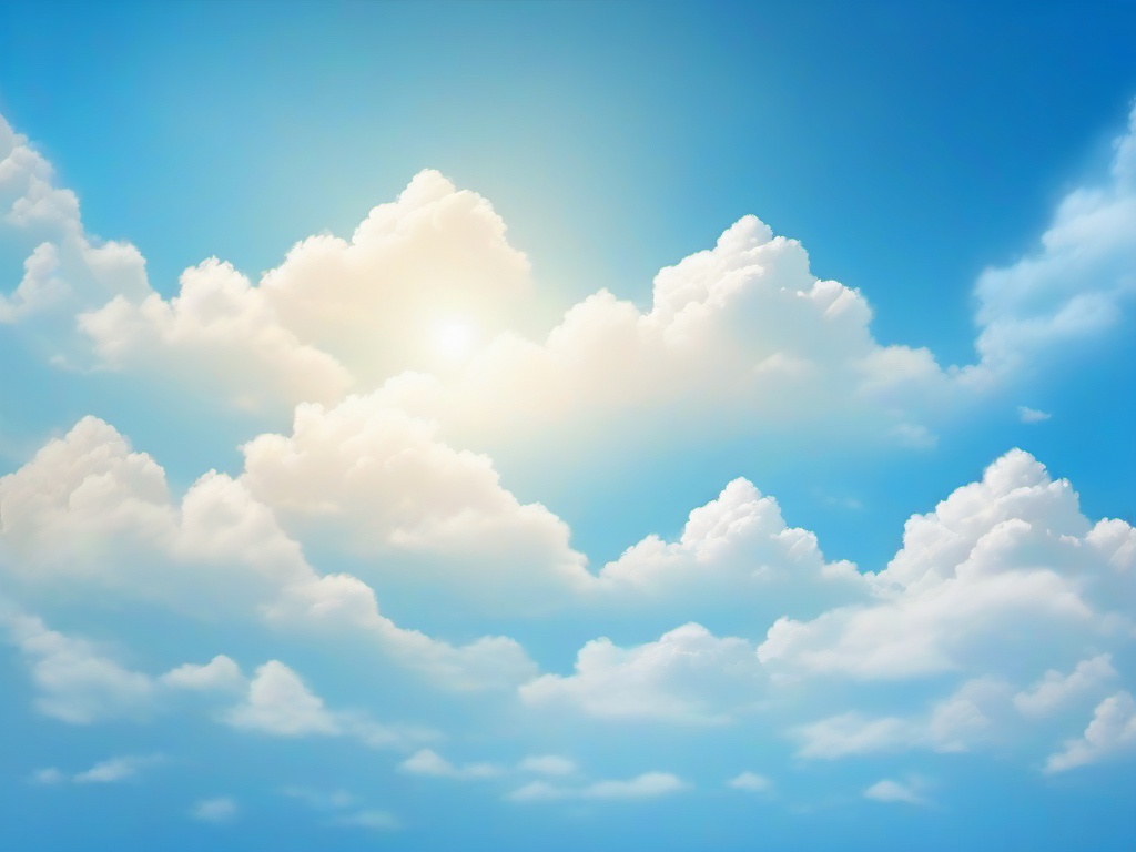 Sky Background Blue-Light blue with fluffy white clouds, creating a serene, sky-like feel  background wallpaper