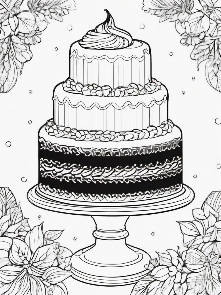 Cake Coloring Pages - Pumpkin spice cake with whipped topping  simple coloring pages