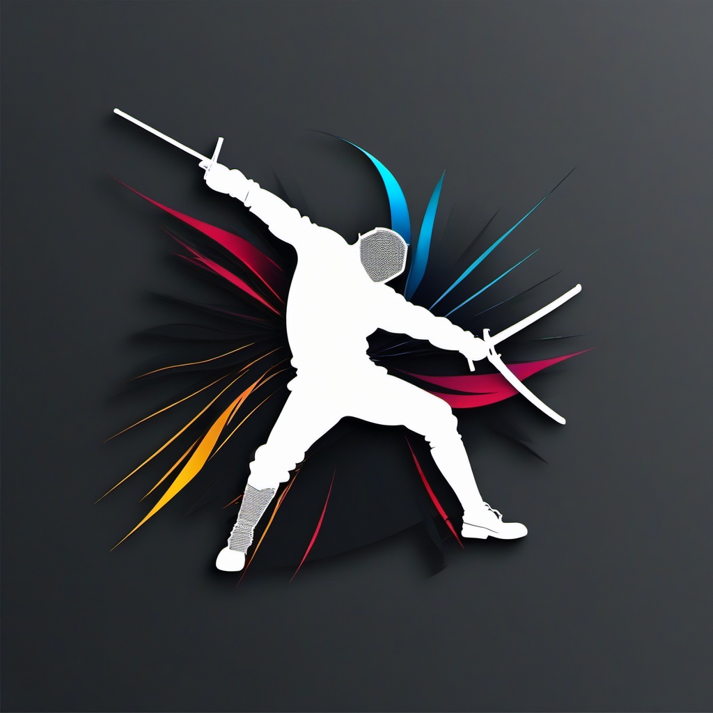 Fencing Foil Sticker - Dueling precision, ,vector color sticker art,minimal