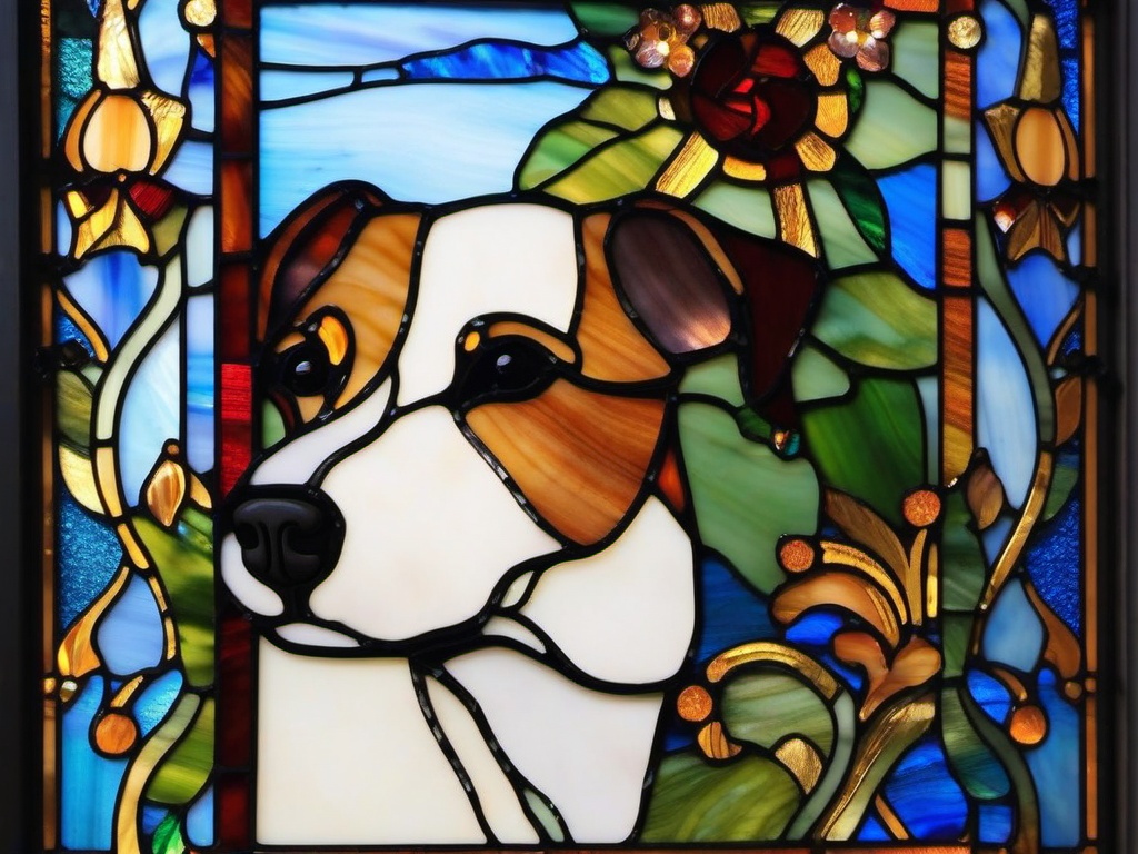 Stained Glass Jack Russell Terrier - Energetic Jack Russell  