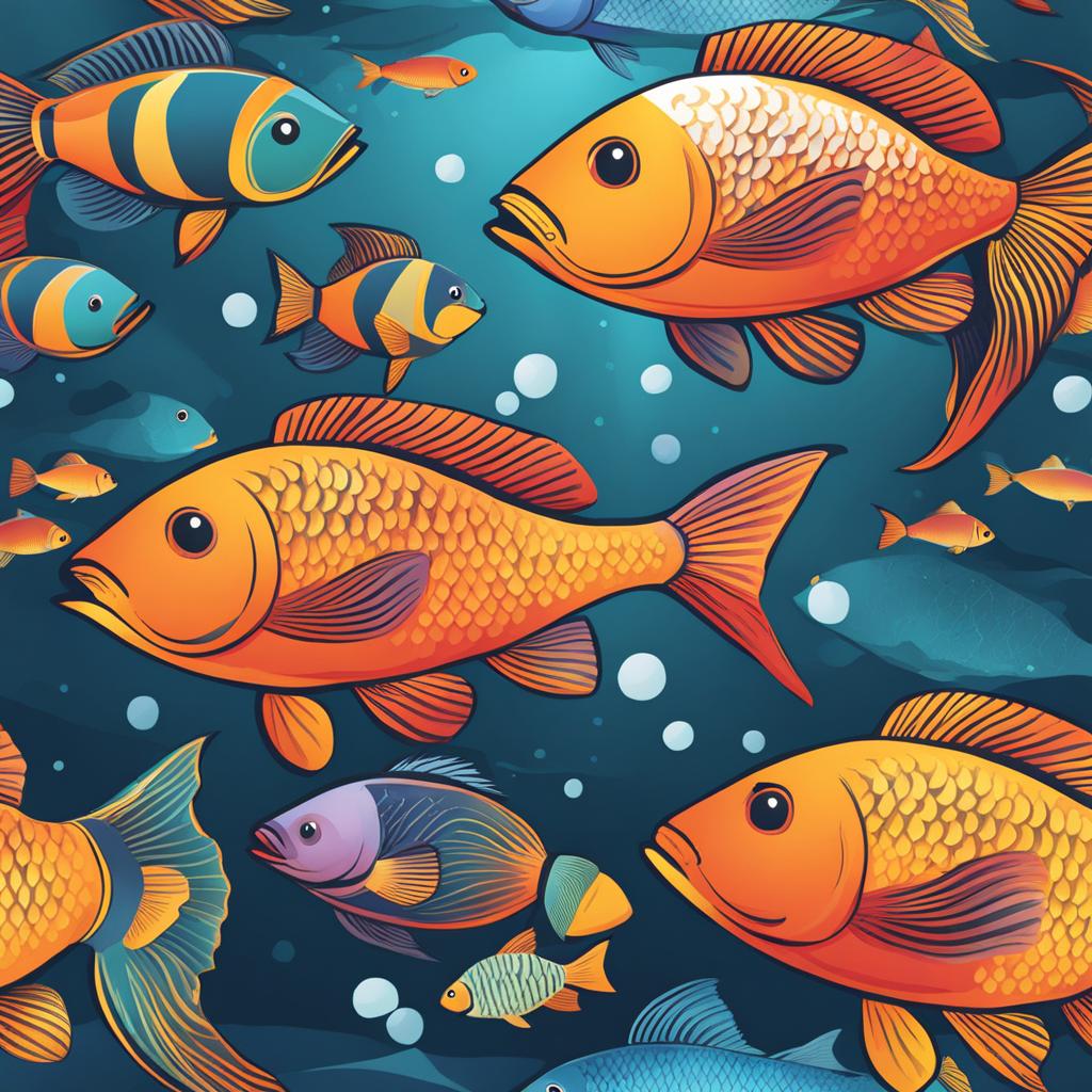 fish clipart - playful and colorful beneath the waves. 