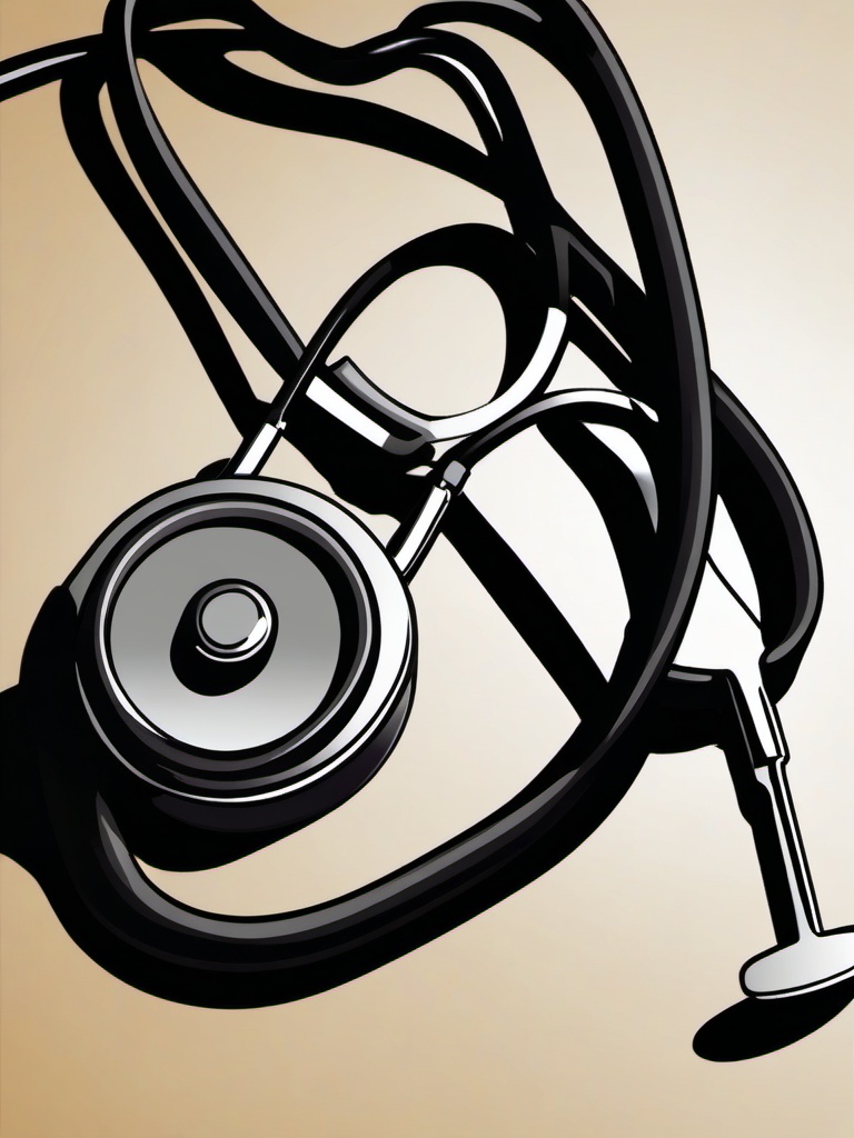 Stethoscope clipart - close-up of a stethoscope on a table  