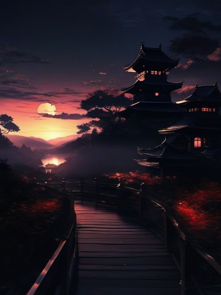 Dark Anime Background Scenery  ,desktop background wallpaper