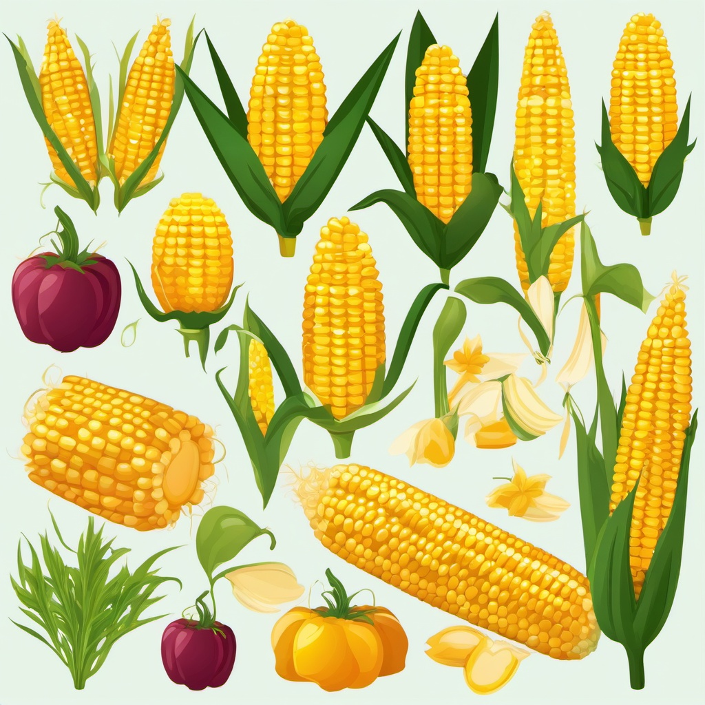 Corn clipart - corn themed decorations  vector clipart