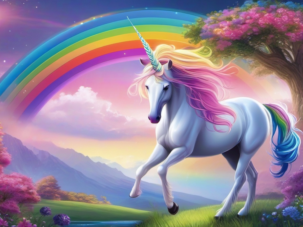 Beautiful Rainbow Unicorn Wallpaper  