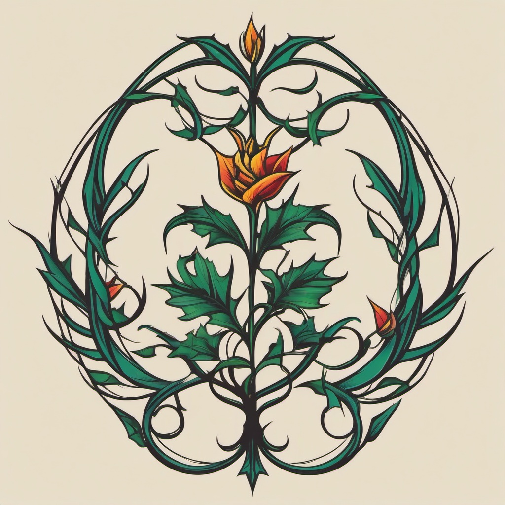 vine thorn tattoo  simple vector color tattoo