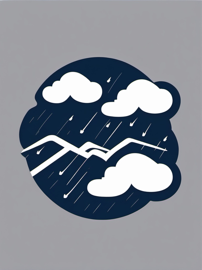 Cloud with lightning sticker, Stormy , sticker vector art, minimalist design